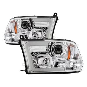Spyder 09-16 Dodge Ram 1500 Ver 2 Proj Headlight - Light Bar Turn Signal - Chro - PRO-YD-DR09V2-SB-C
