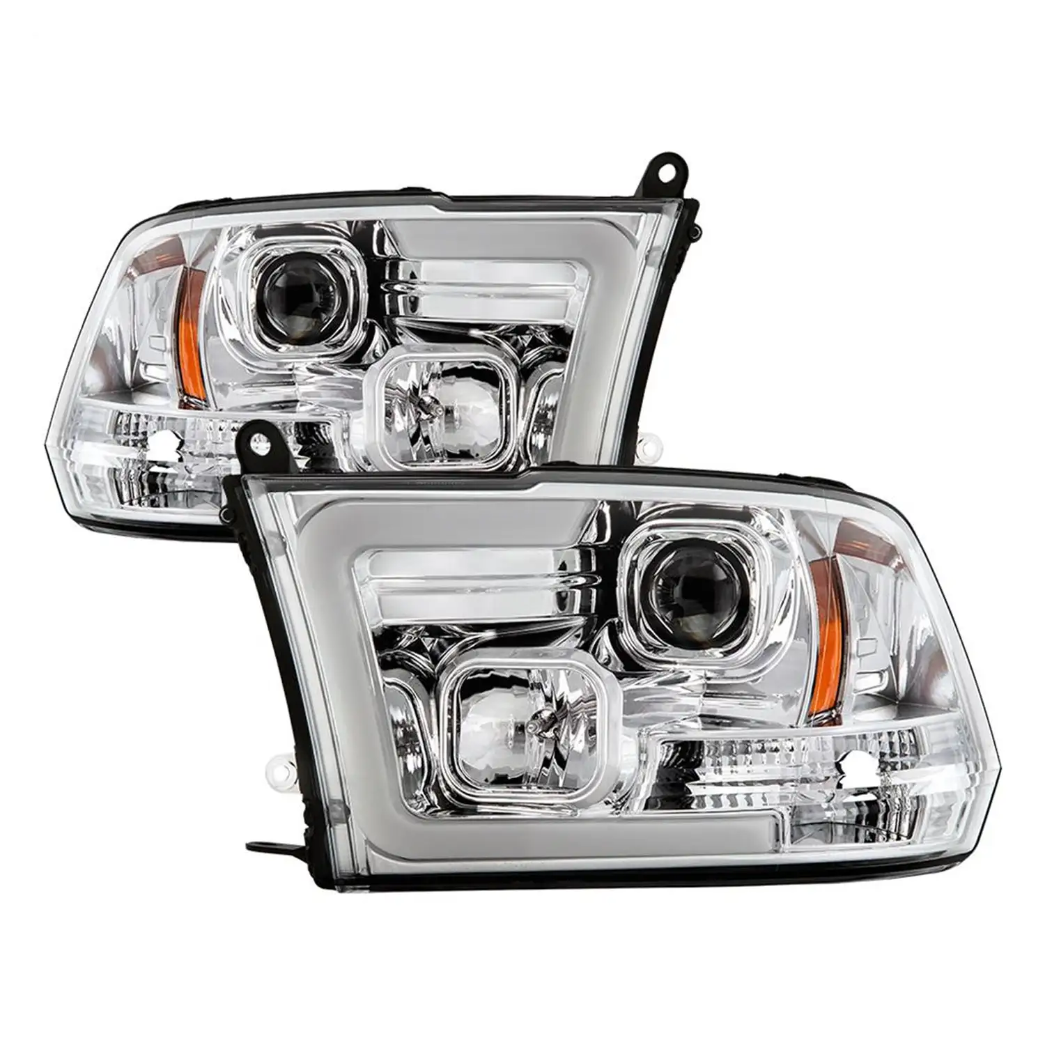 Spyder 09-16 Dodge Ram 1500 Ver 2 Proj Headlight - Light Bar Turn Signal - Chro - PRO-YD-DR09V2-SB-C