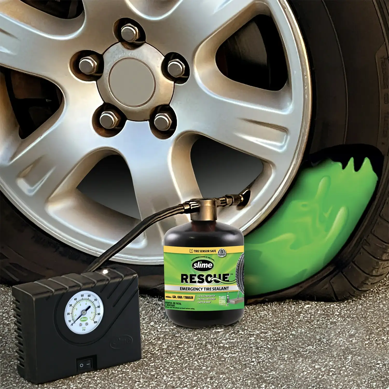 Slime Emergency Roadside Kit with Tire Inflator, Jumper Cables and Tire Sealant — изображение 2